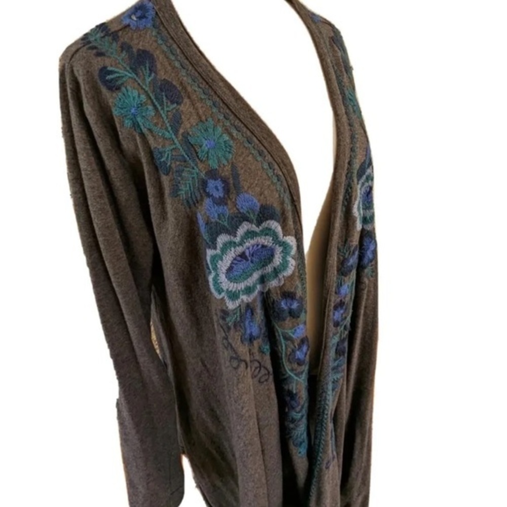Johnny Was Rosa Draped Cardigan Embroidered Open Waterfall Sweater/tunic NWT - Picture 5 of 9